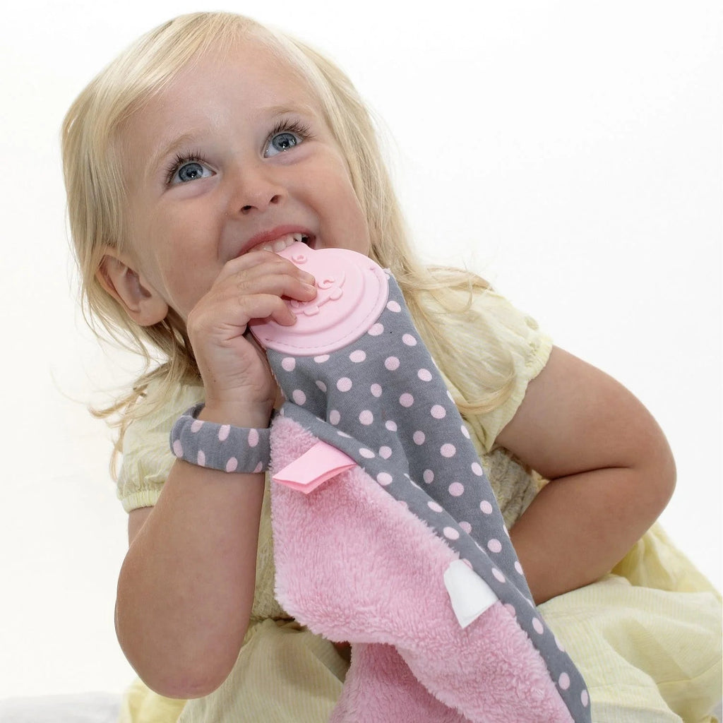 Cheeky Chompers Comfortchew - Polka Dot Pink - Babyhouse Australia