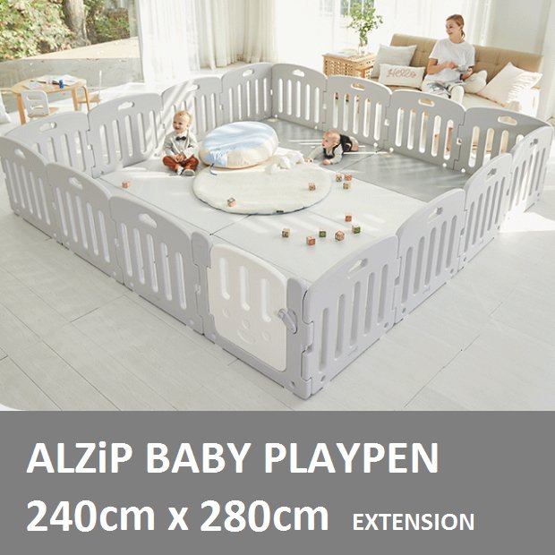 ALZIP BABY Playpen EXTENSION 16P SG2[240cmx280cm][USE OF 2 MAT SIZE SG] - Babyhouse Australia