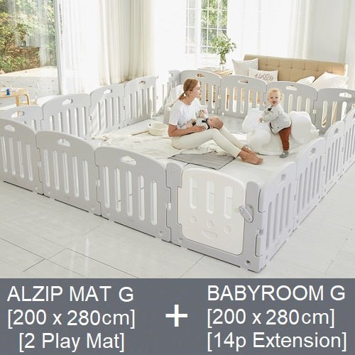 ALZIP MAT SILION ECO G[200cmx280cm][2 MATS] + BABY ROOM EXTENSION 14P G SET - Babyhouse Australia