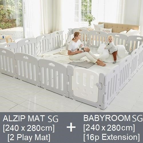 ALZIP MAT SILION ECO SG[240cmx280cm][2 MATS] + BABY ROOM EXTENSION 16P SG SET - Babyhouse Australia