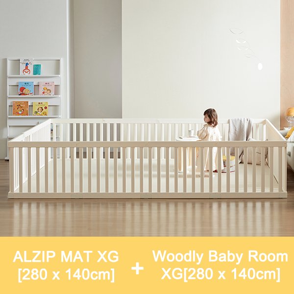 ALZIP MAT SILION ECO XG[280cmx140cm] + Woodly Baby Room BASIC 12P XG[280cmx140cm] SET - Babyhouse Australia
