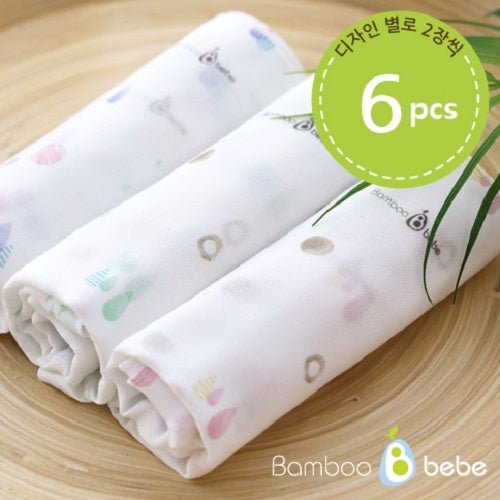 Bamboo Designed Gauze Handkerchief 6pcs Set - Babyhouse Australia