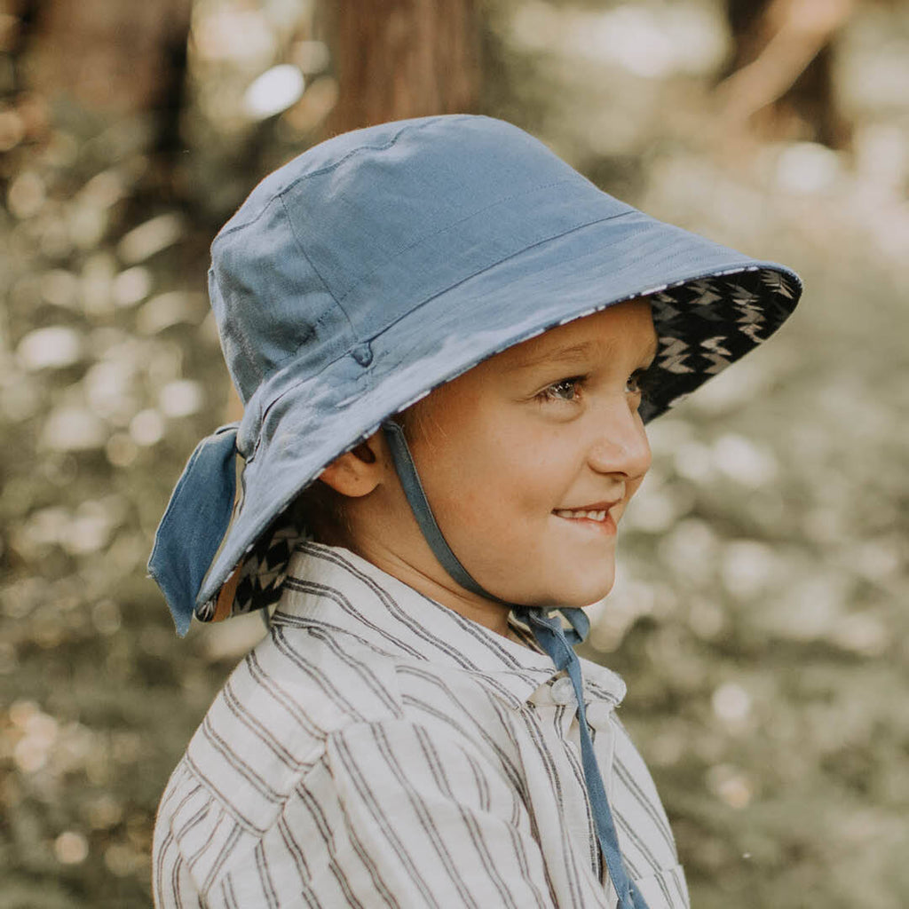 Bedhead Explorer Kids Reversible Sun Hat - Scout / Steele - Babyhouse Australia