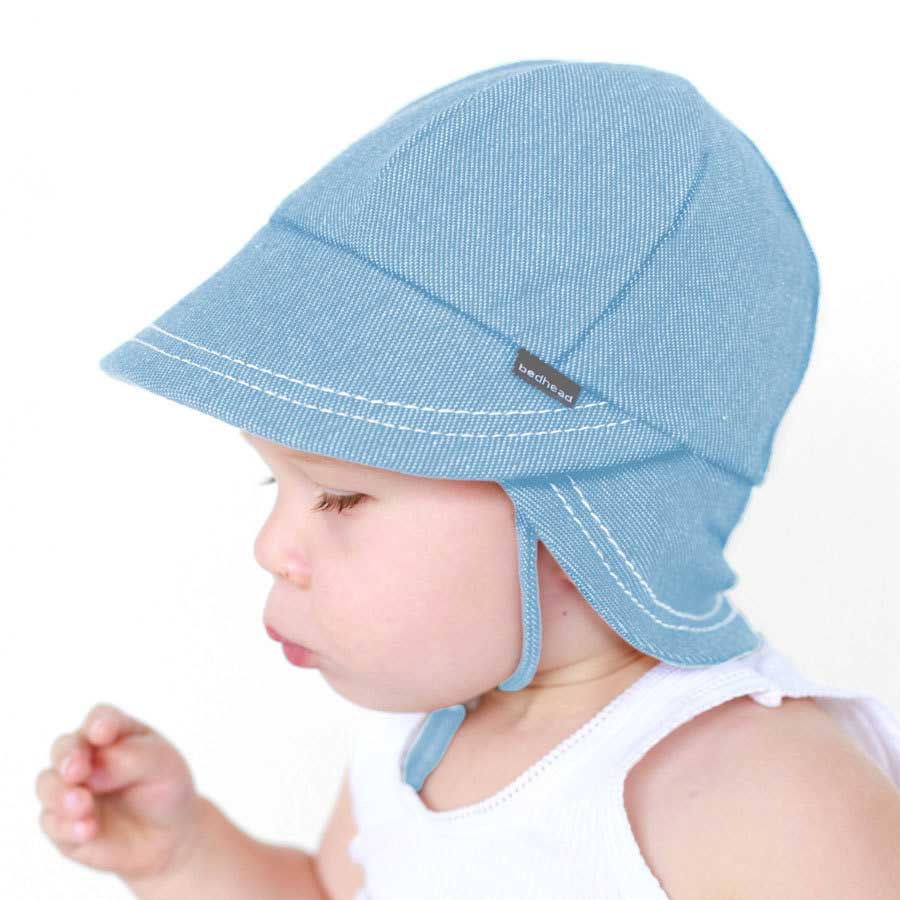 Bedhead Legionnaire Hat with Strap - Chambray - Babyhouse Australia