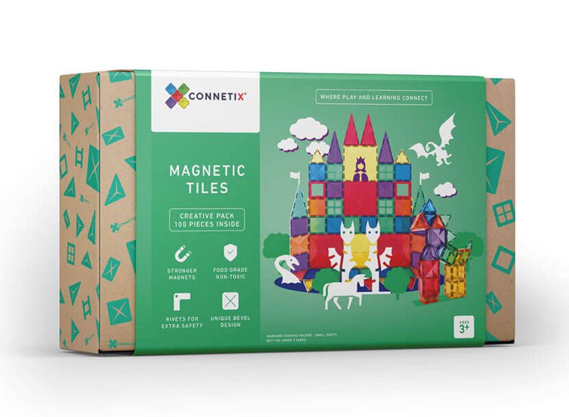 Connetix Tiles 100 Piece Set- comprises 6 large tiles, making your buildings even BIGGER! - Babyhouse Australia