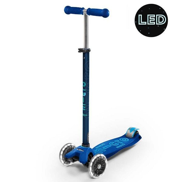 Maxi Micro Deluxe LED Kids Scooter - Navy Blue - Babyhouse Australia