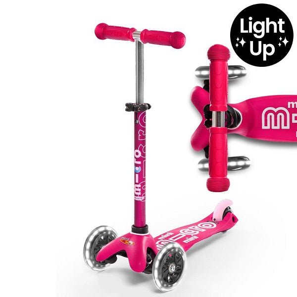 Mini Micro Deluxe LED 3 Wheel Scooter - Pink - Babyhouse Australia