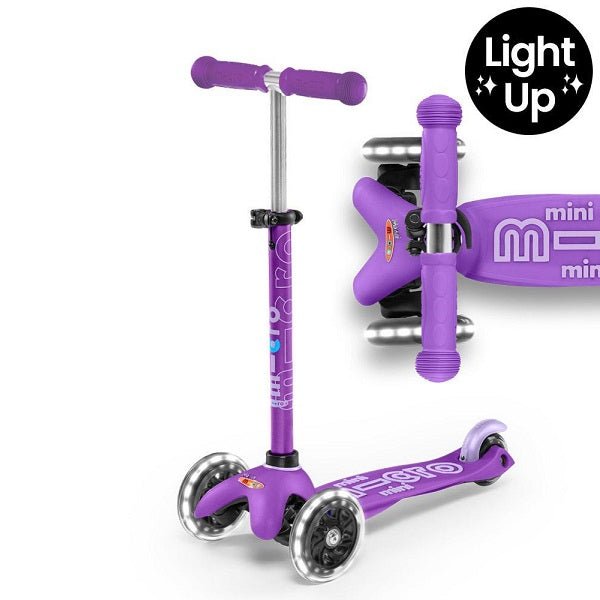 Mini Micro Deluxe LED 3 Wheel Scooter - Purple - Babyhouse Australia